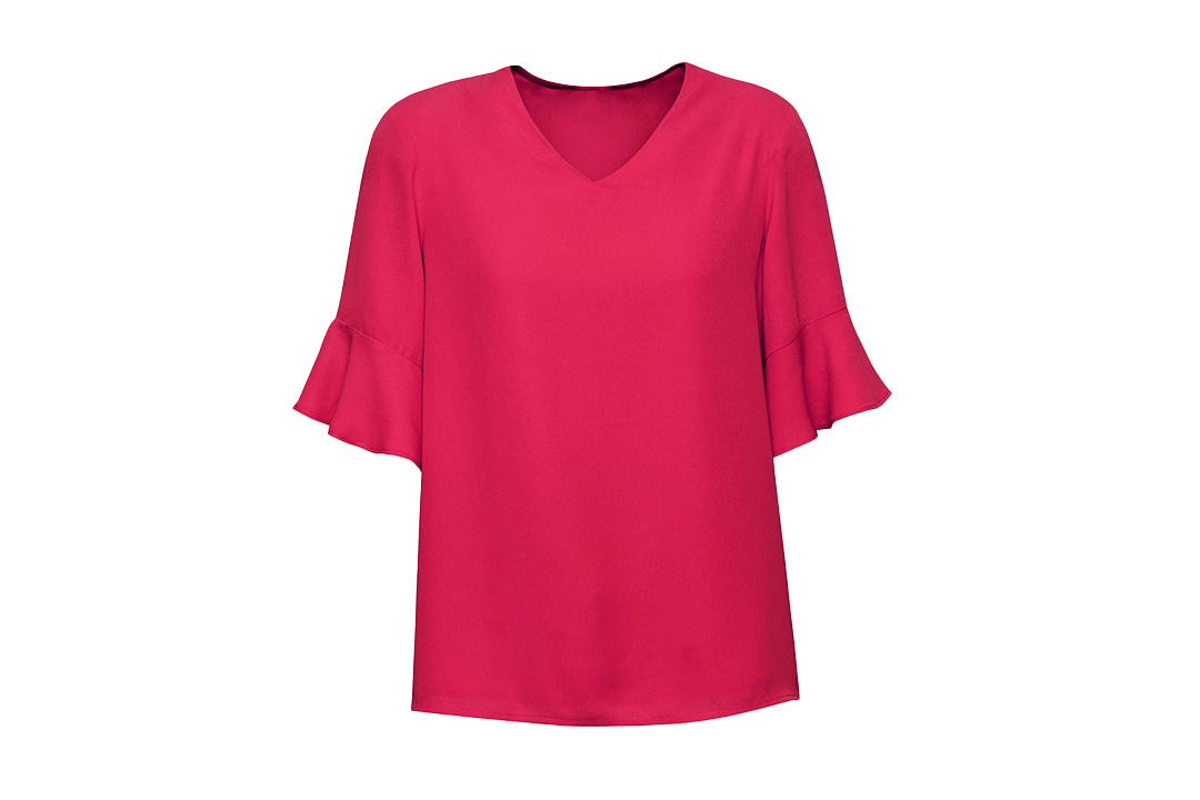 Womens Fluted Sleeve Blouse